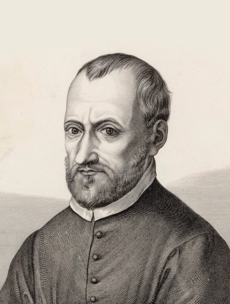 Portræt af komponisten Giovanni Pierluigi da Palestrina 1526-1594. af Samuel Amsler