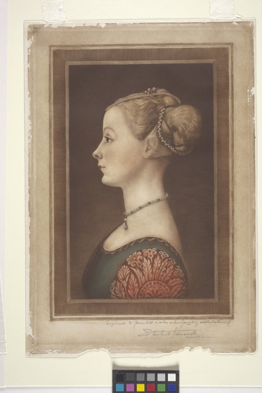 Portræt af en dame, dato ukendt (tryk) af Samuel Arlent Edwards