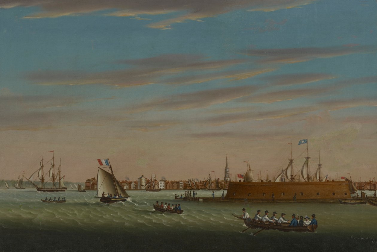 Udsigt over Charleston fra havnen af Samuel Barnard