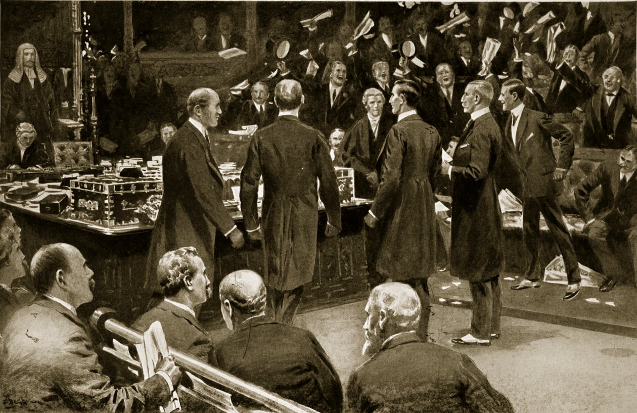 Et hjemmestyrets nederlag, 1912 af Samuel Begg