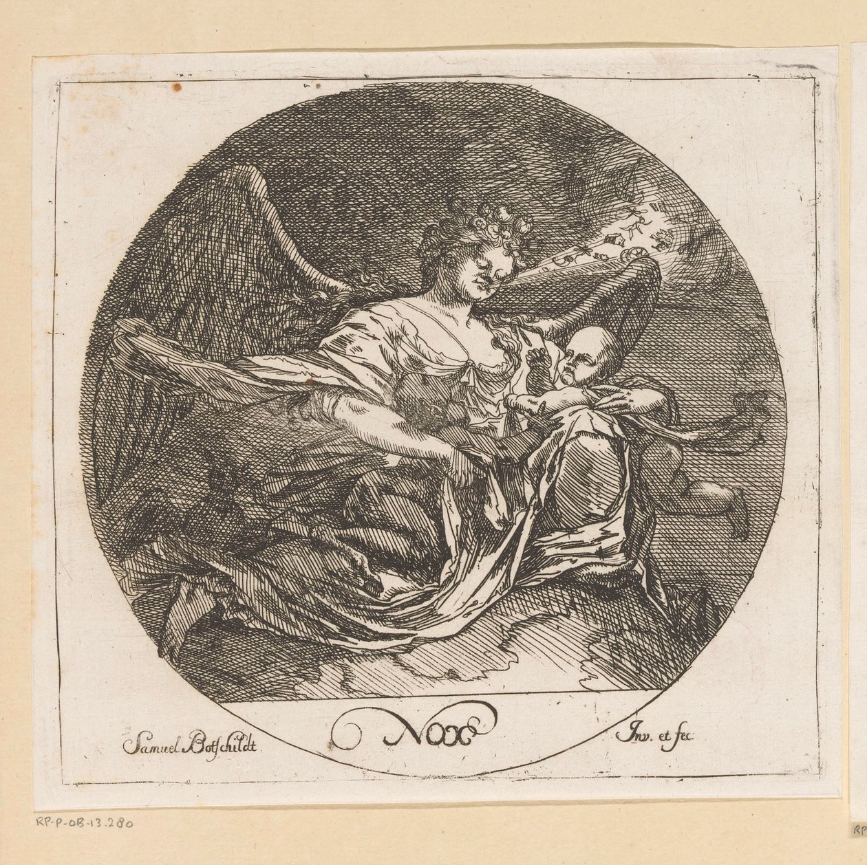 Nox (nat) Nox (titel på objekt) Fire gange på dagen (serietitel) Forskellige designs (serietitel) Opera Varia Historica, Poetica & Iconologica (serietitel) af Samuel Bottschild
