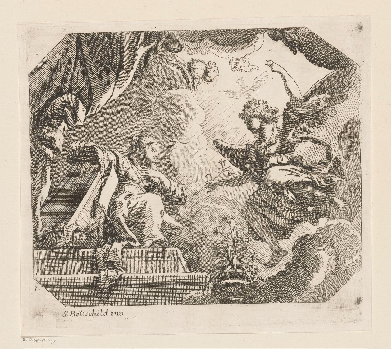 Bebudelse til Maria Forskellige designs (serietitel) Opera Varia Historica, Poetica & Iconologica (serietitel) af Samuel Bottschild