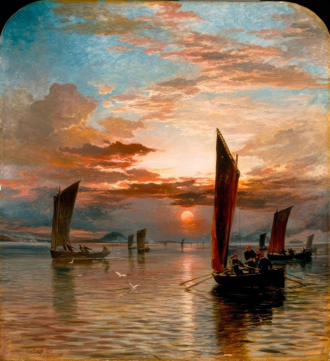 Solnedgang over Forth af Samuel Bough