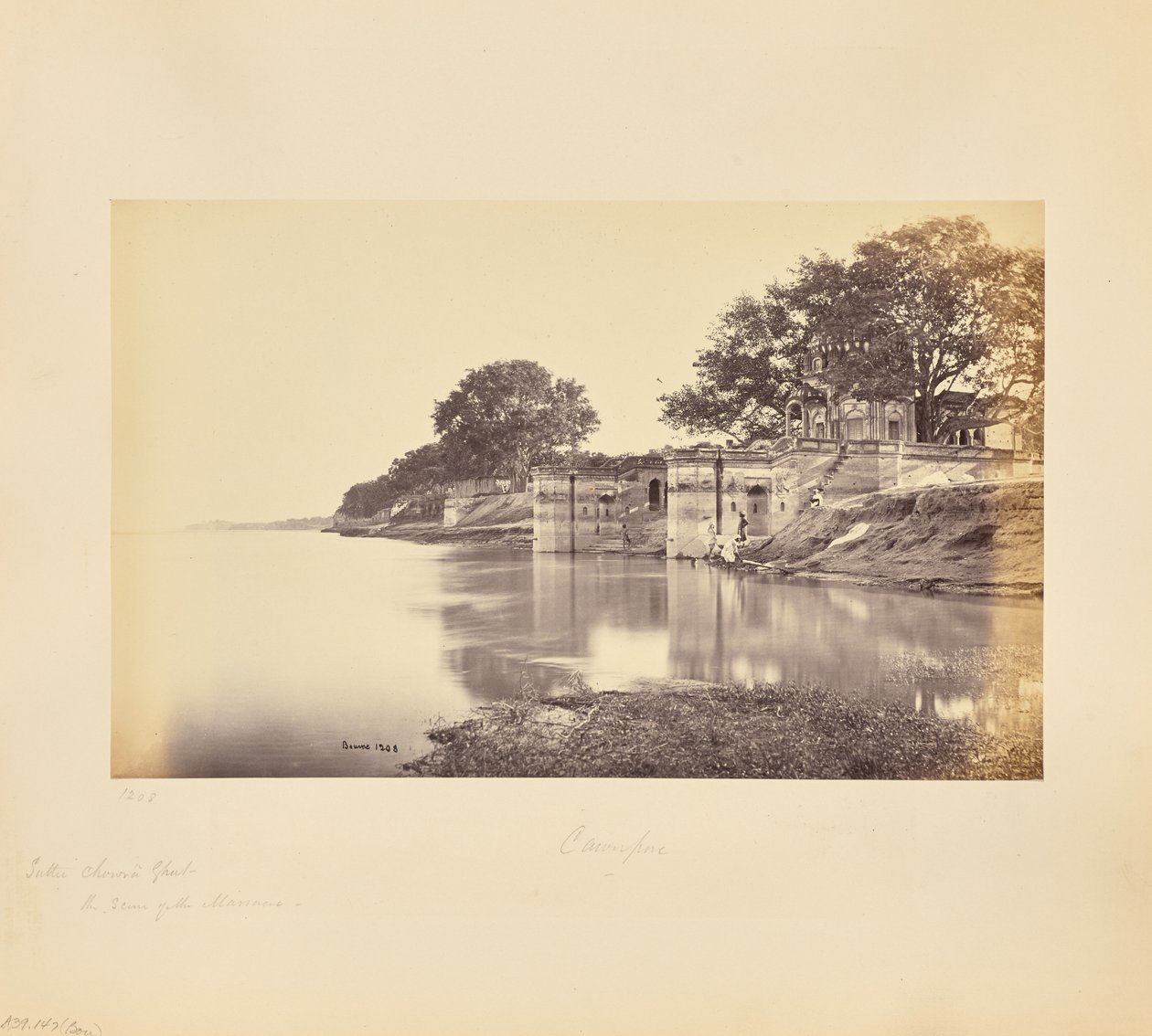 Cawnpore; Suttee Chowra Ghat, stedet for massakren af Samuel Bourne