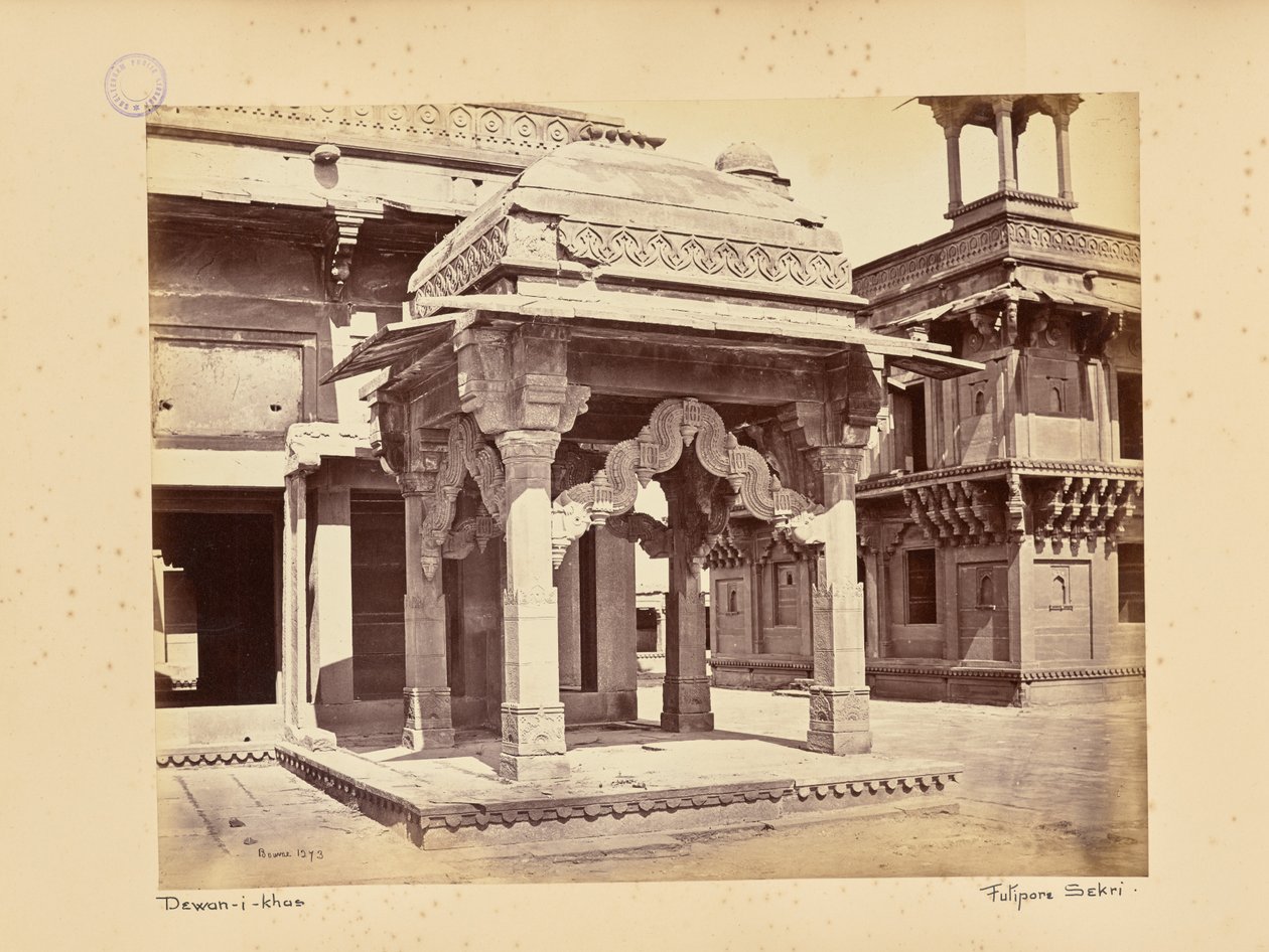 Fatehpur Sikri; Guru-ki-Mandi eller den hinduistiske helgens tempel af Samuel Bourne