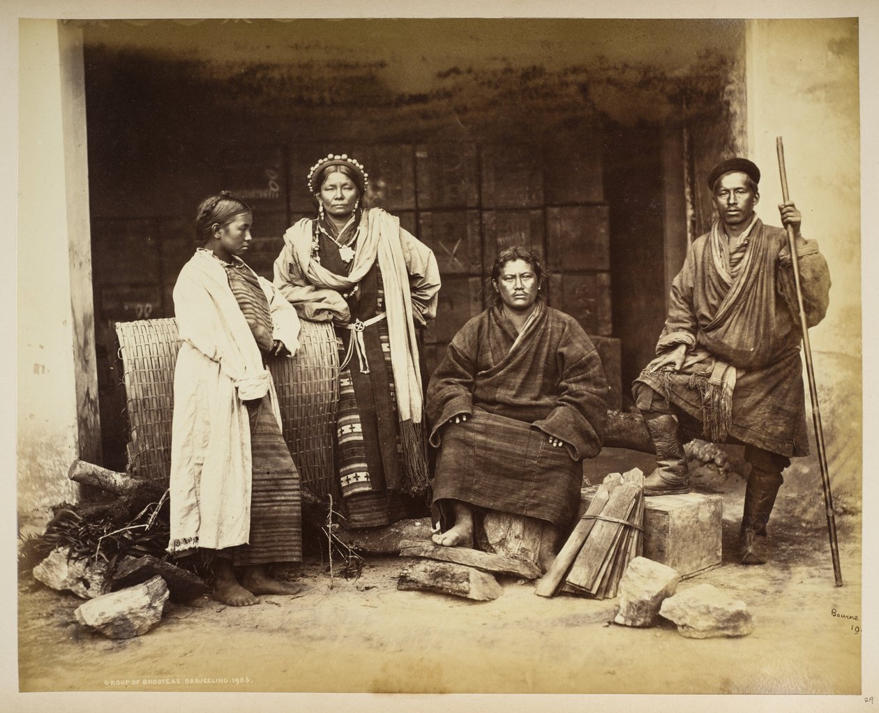 Gruppe af Bhooteas, Darjeeling, fra 