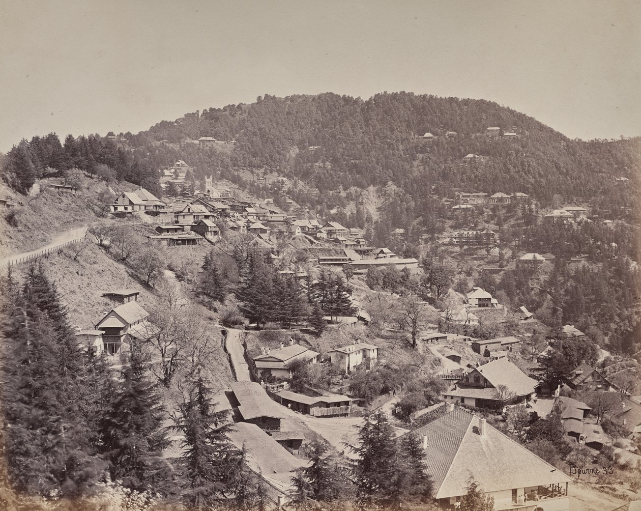 Shimla. Europæiske beboeres huse, set mod øst af Samuel Bourne