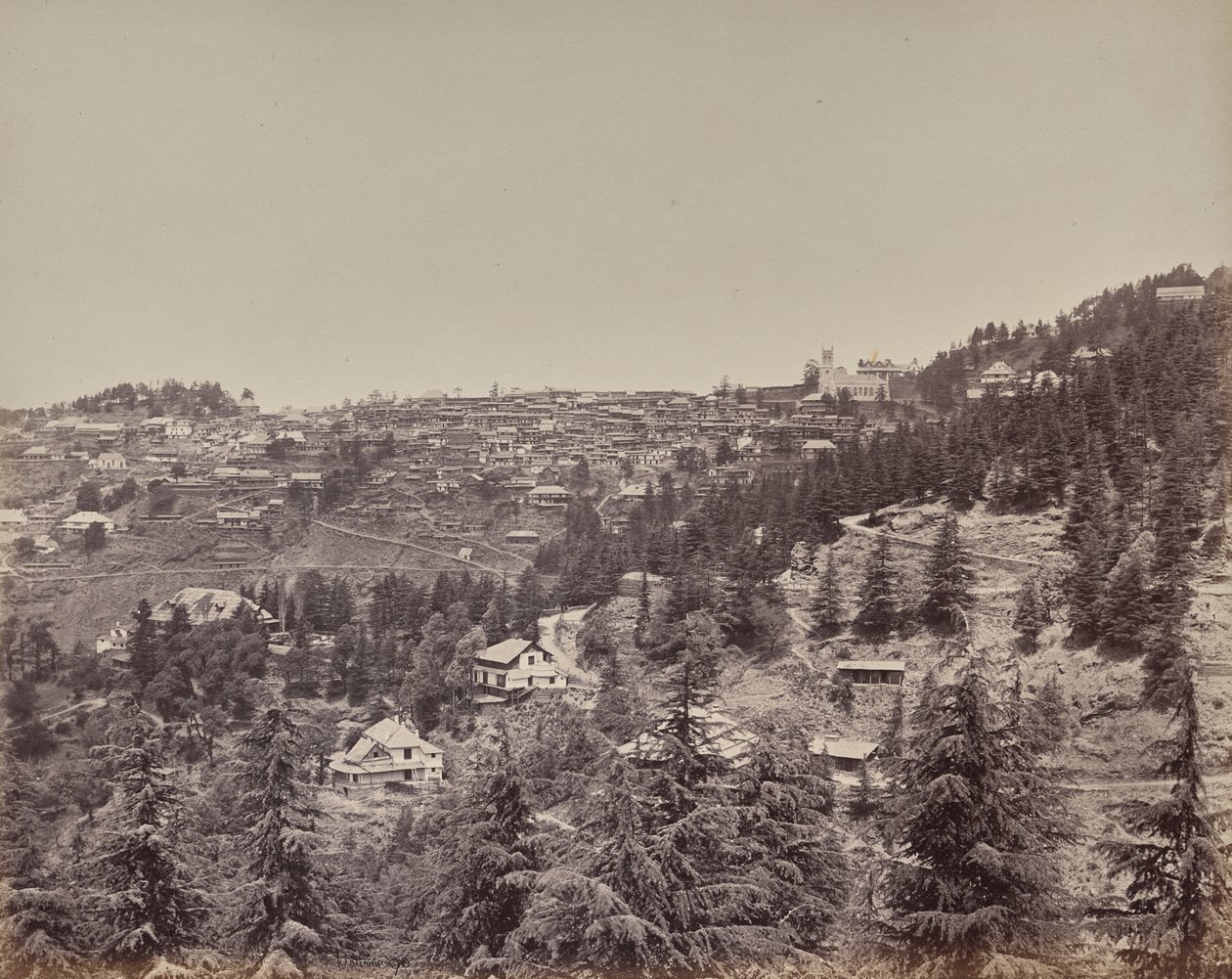 Shimla. Udsigt fra Oakover House af Samuel Bourne