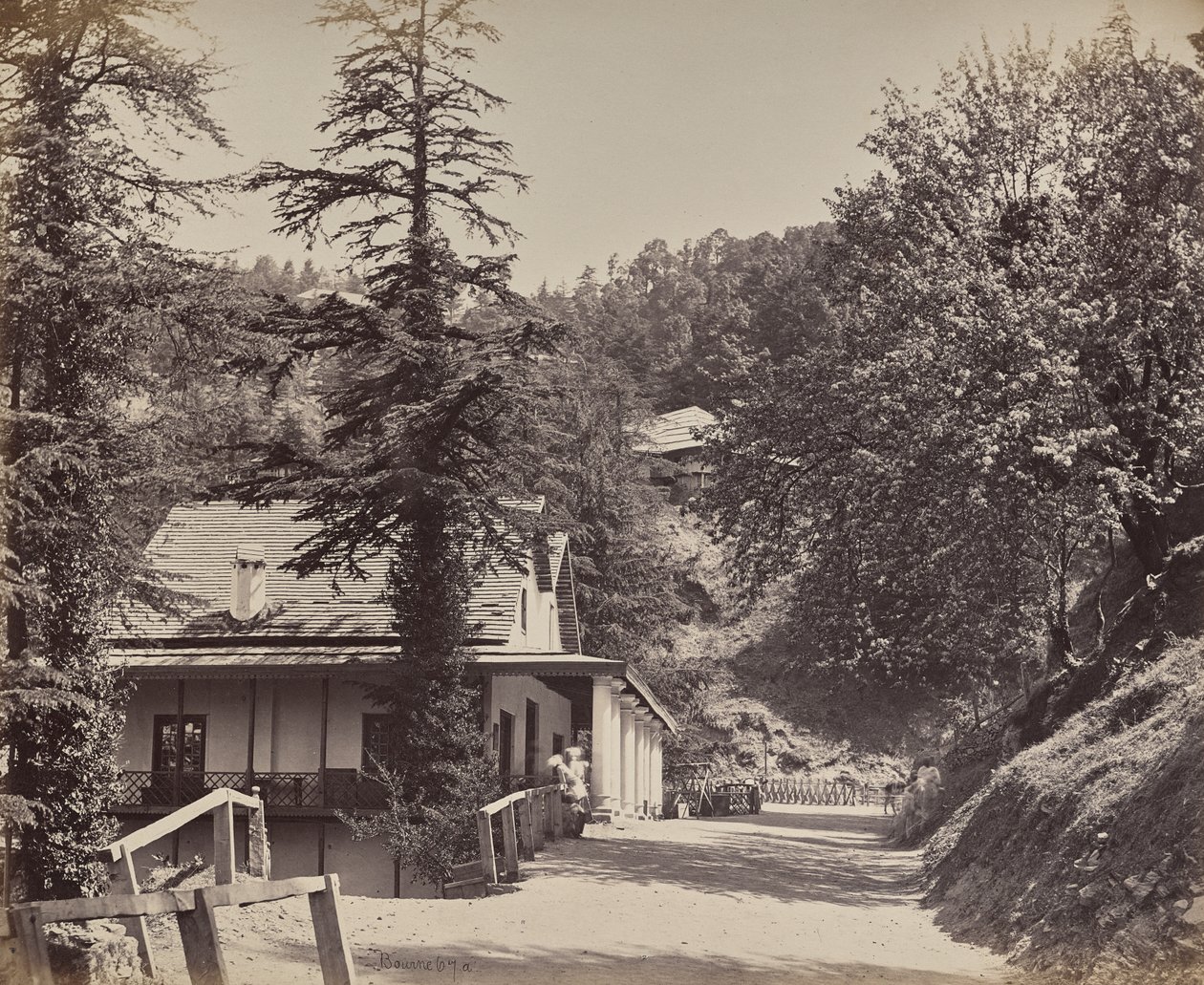 Simla. The Mall nær Combermere Bridge af Samuel Bourne