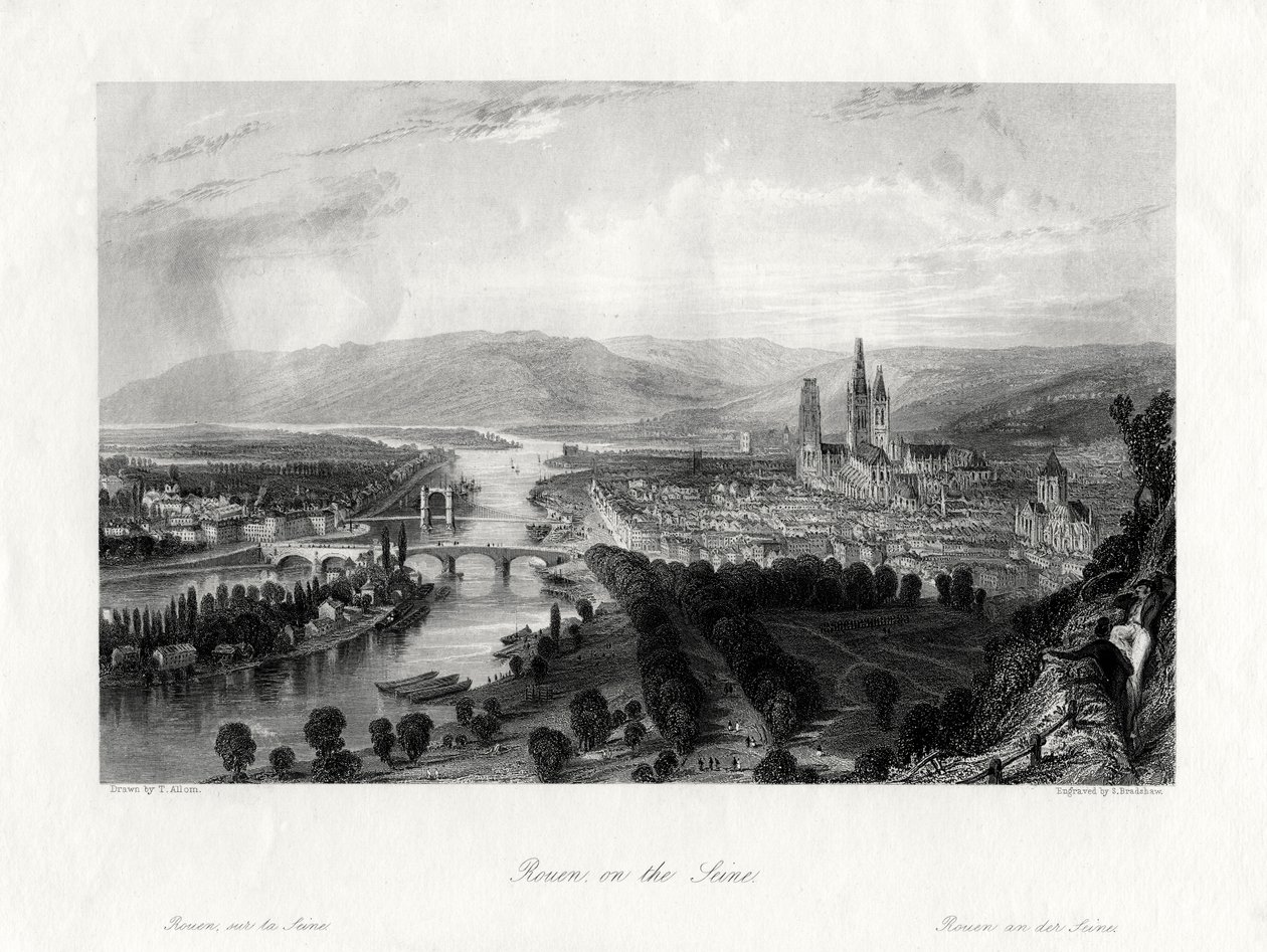 Rouen ved Seinen, Frankrig, 1875 af Samuel Bradshaw