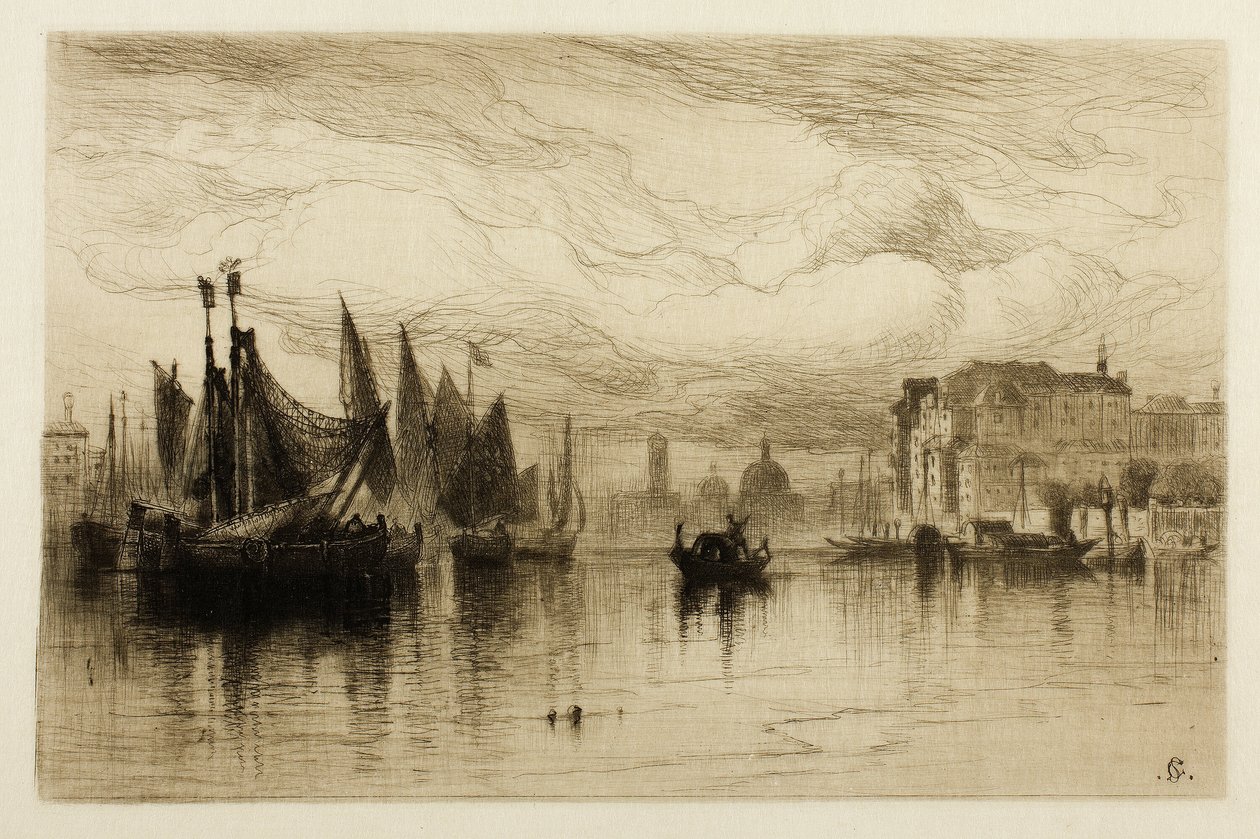 En overskyet dag i Venedig af Samuel Colman