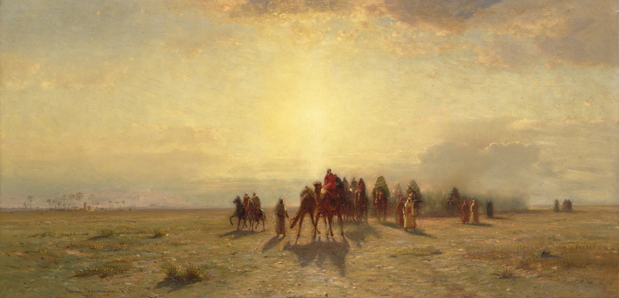 Karavane i ørkenen af Samuel Colman