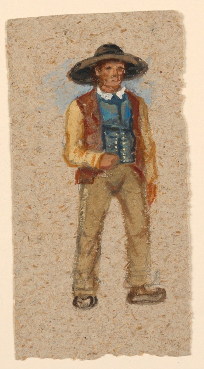 Tegning, skitse. En fransk bonde, 1874 af Samuel Colman