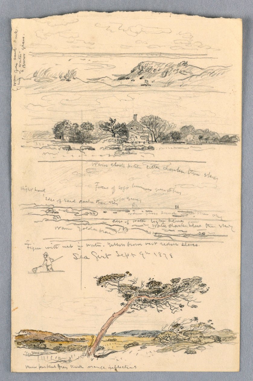 Tegning, Skitser fra Sea Girt, New Jersey, september 1878 af Samuel Colman