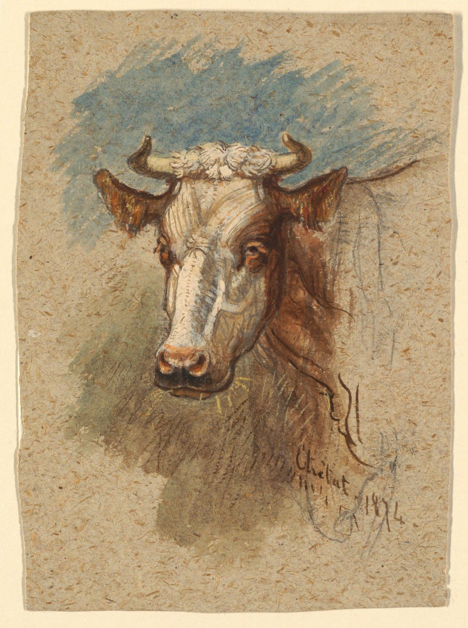 Leder af en ko, Étretat af Samuel Colman