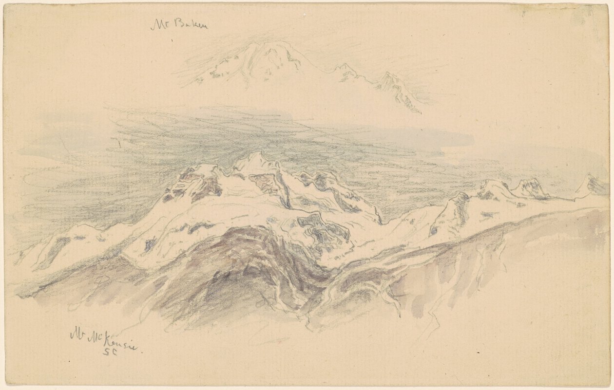 Mt. Baker og Mt. McKensie [recto] af Samuel Colman