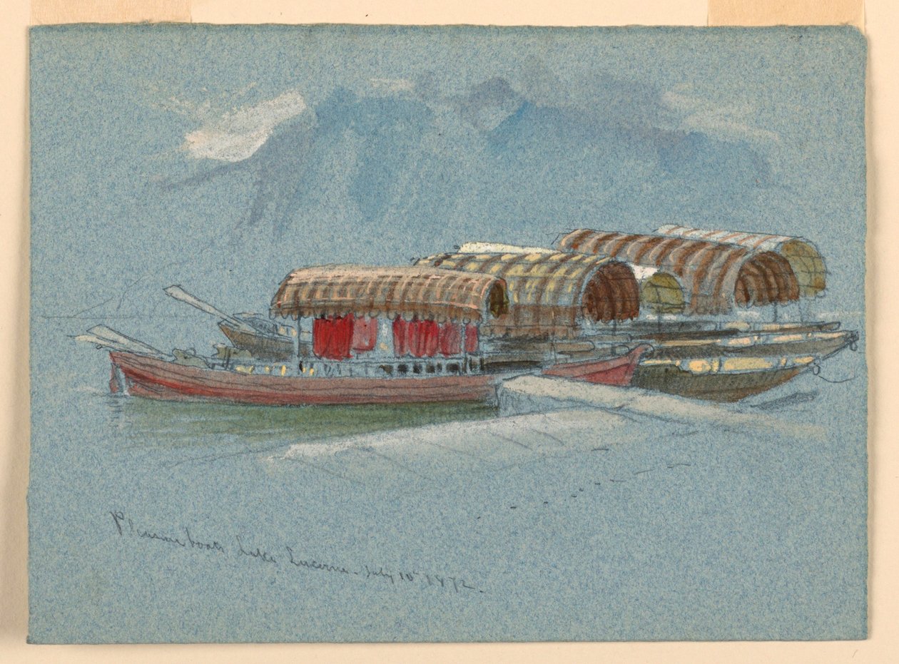 Lystbåde, Luzern-søen af Samuel Colman