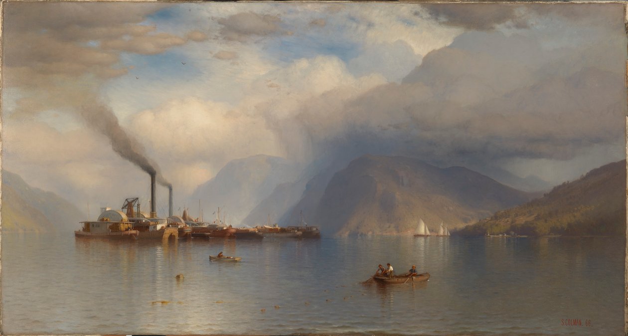 Storm King på Hudson-floden af Samuel Colman