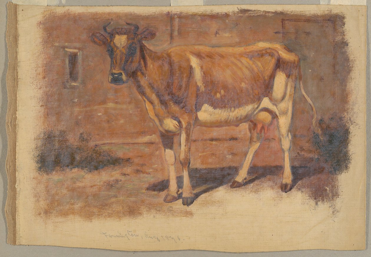 Studie af en stående ko, Farmington af Samuel Colman