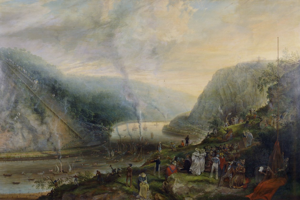 Ceremonien for lægning af grundstenen til Clifton-hængebroen af Samuel Colman