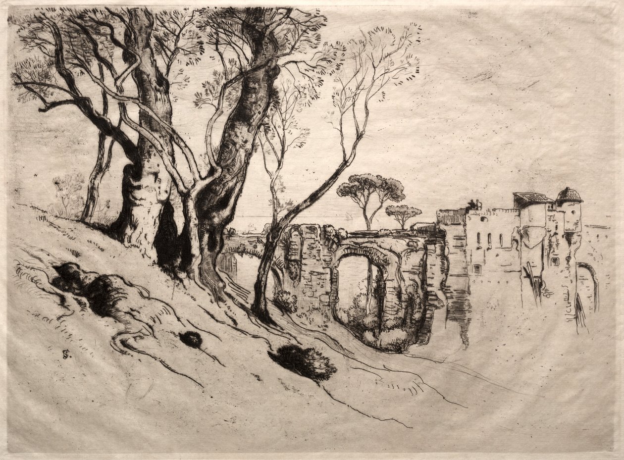 Rivieraens oliventræer, 1884. af Samuel Colman