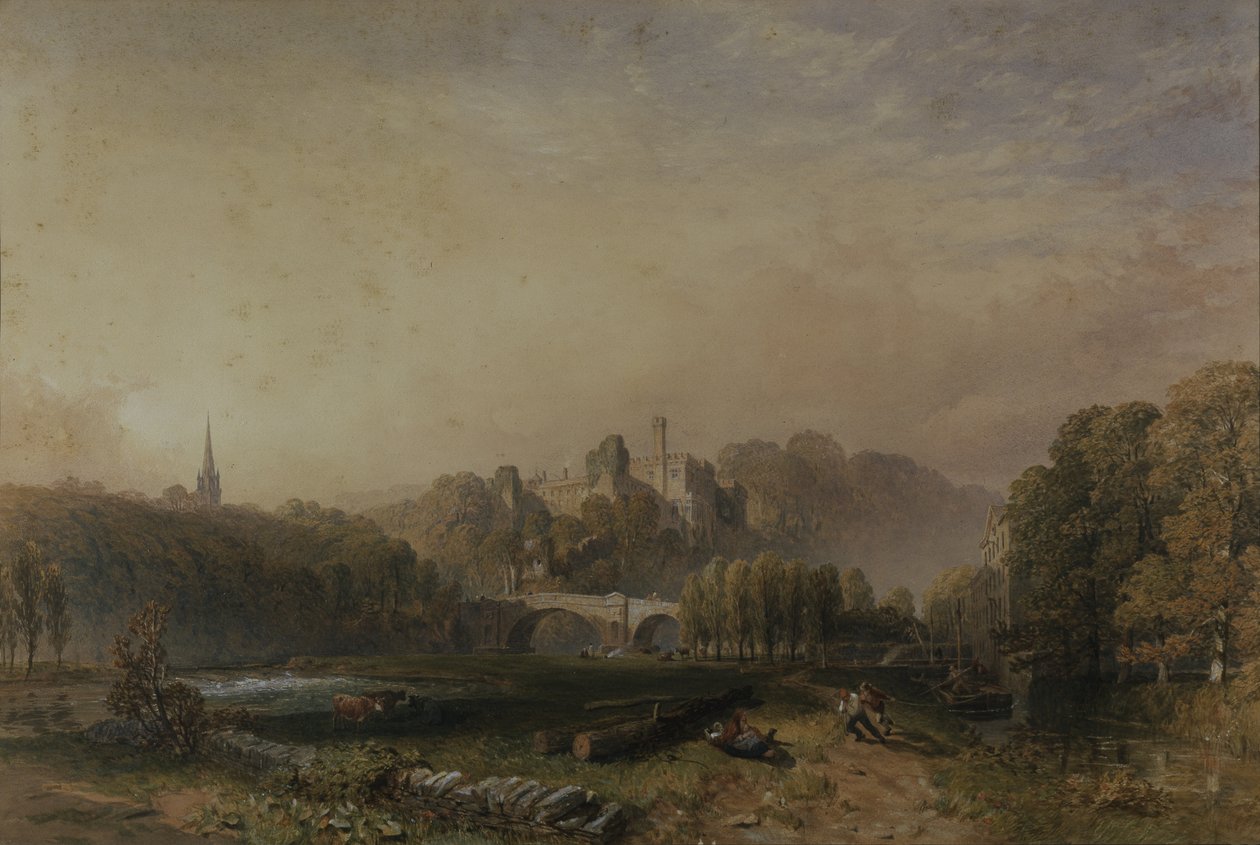 Udsigt over Lismore Castle under den 6. hertug af Devonshires ændringer (akvarel på papir) af Samuel Cook