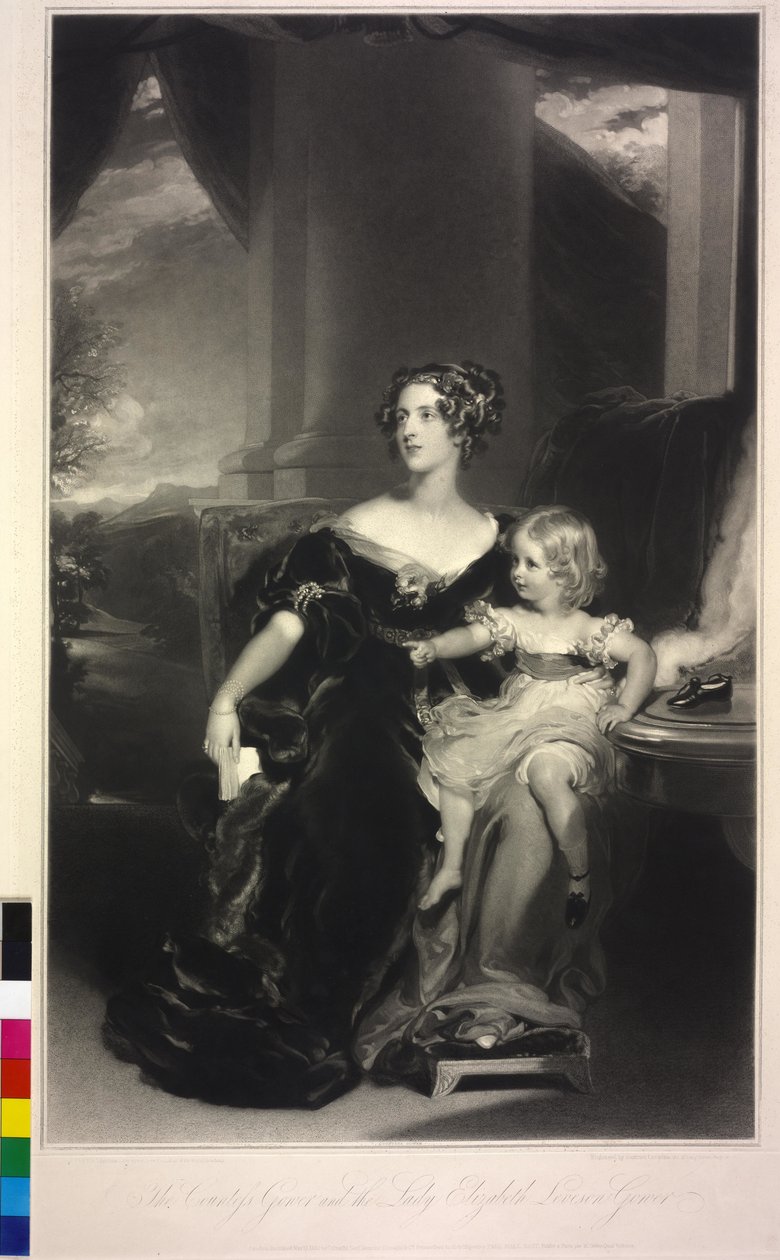 Lady Harriet Elizabeth Georgiana Howard og hendes datter Lady Elizabeth Georgiana Leveson-Gower af Samuel Cousins