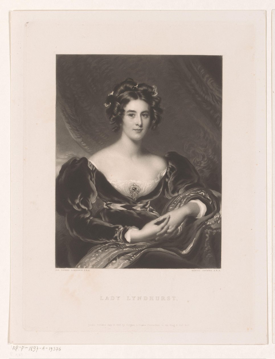 Portret af Sarah Garay Lyndhurst Lady Lyndhurst (titel på objekt) af Samuel Cousins