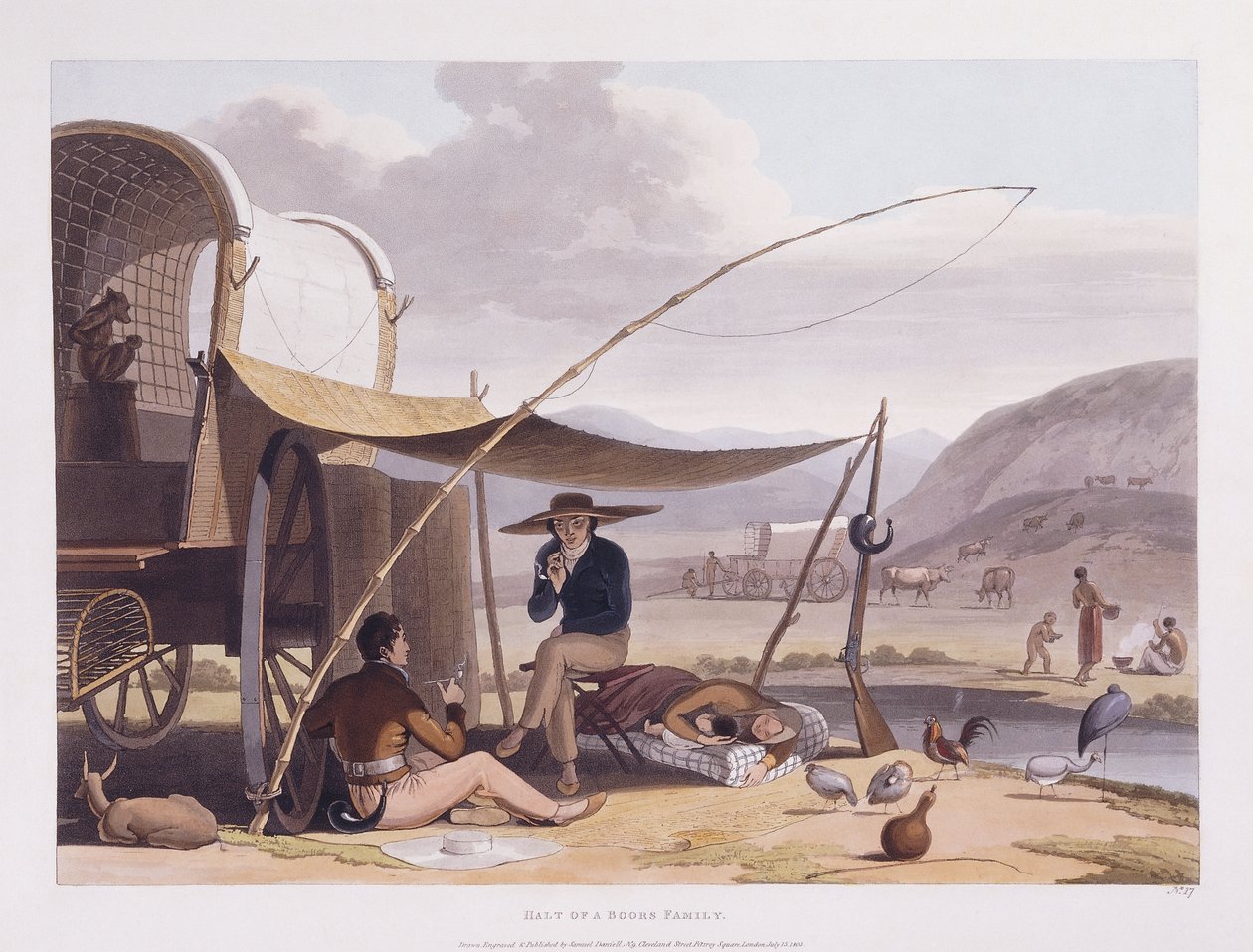 Afrikansk landskab og dyr ved Kap det Gode Håb af Samuel Daniell