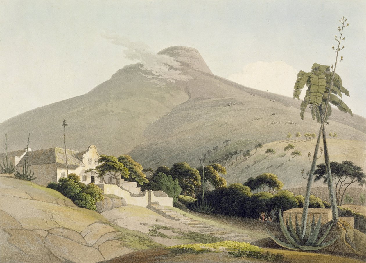 Udsigt over løvehovedet, plade 28 fra "African Scenery and Animals", graveret af kunstneren, 1805 (akvaratint) af Samuel Daniell