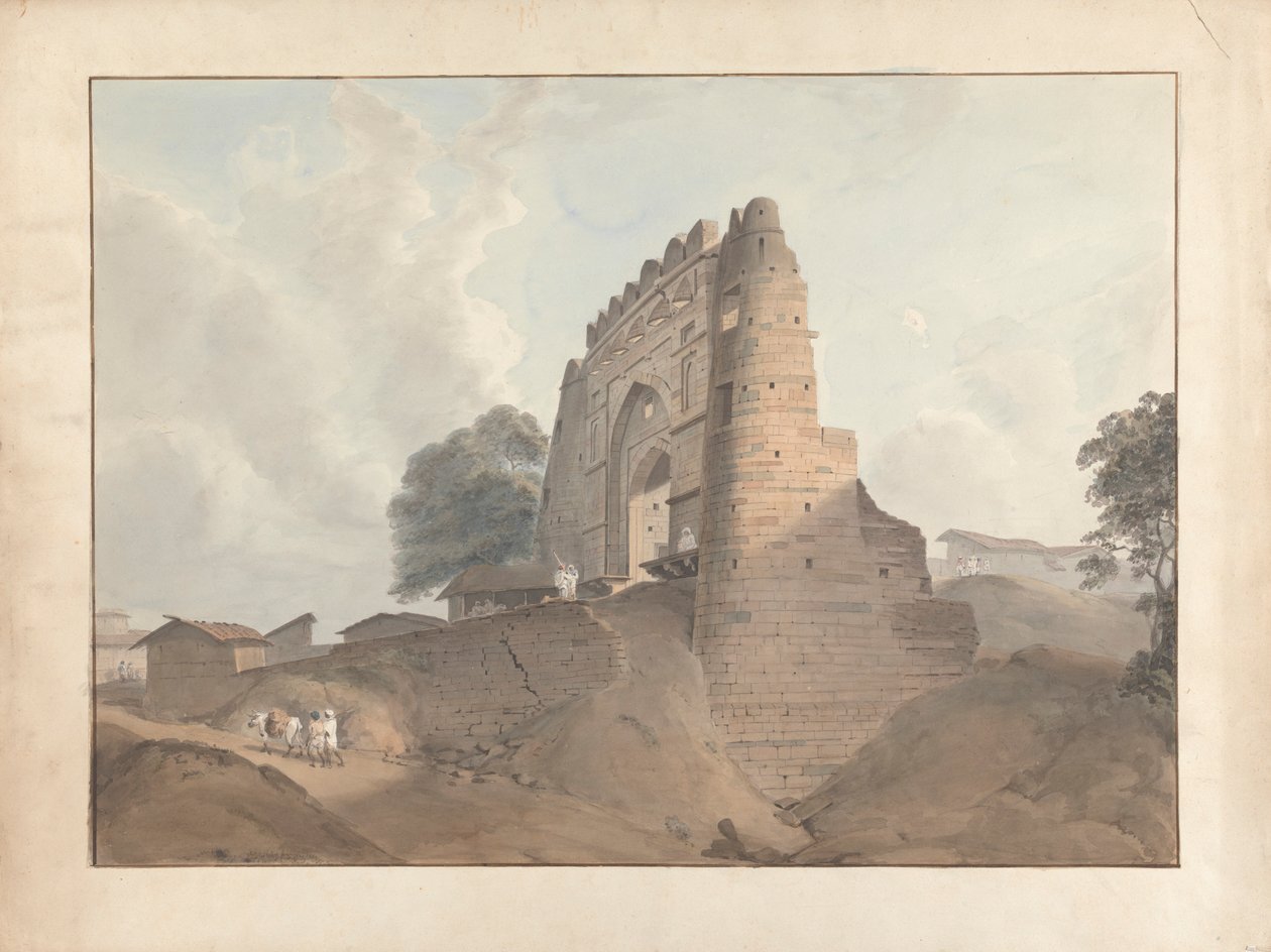 Porten til det gamle fort ved Old Benares af Samuel Davis