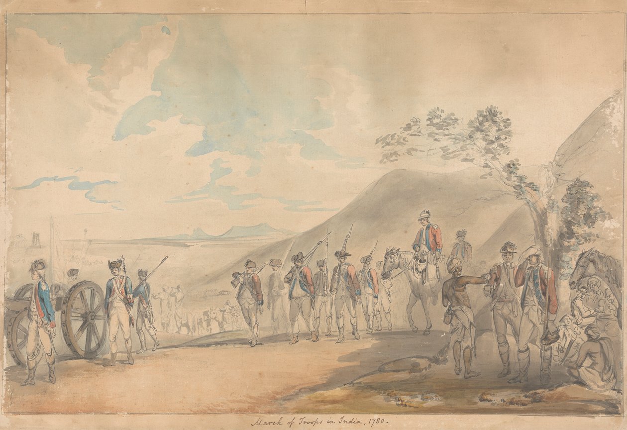 Troppernes march i Indien af Samuel Davis