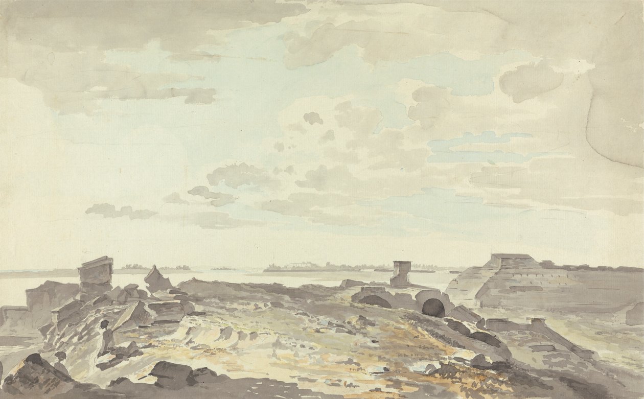 Ødelagt fort ved en flod af Samuel Davis