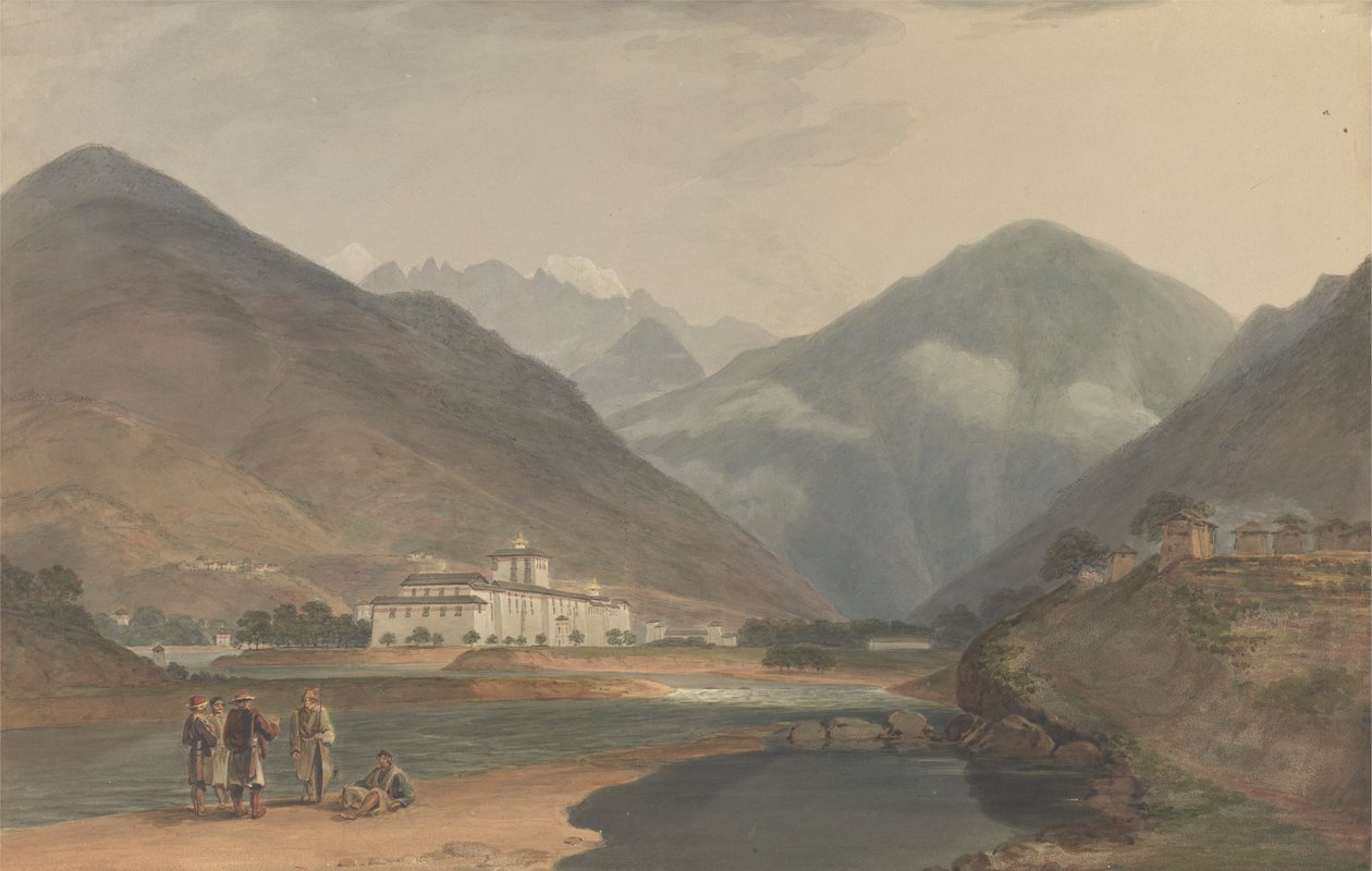 Bhutans tidligere vinterhovedstad ved Punakha Dzong af Samuel Davis
