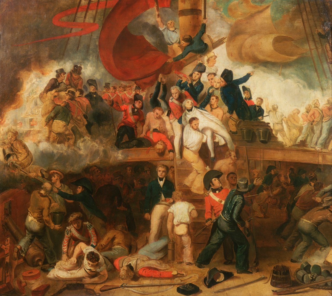 Nelsons død i slaget ved Trafalgar, 21. oktober 1805 af Samuel Drummond