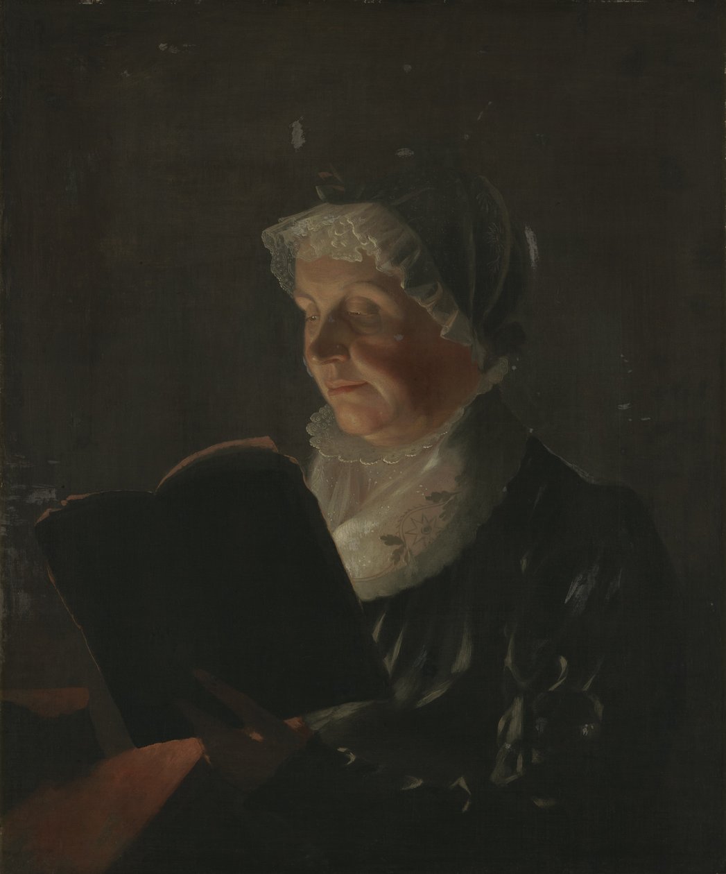 Ved stearinlys, ca. 1820 (olie på lærred monteret på træ) af Samuel Finley Breese Morse
