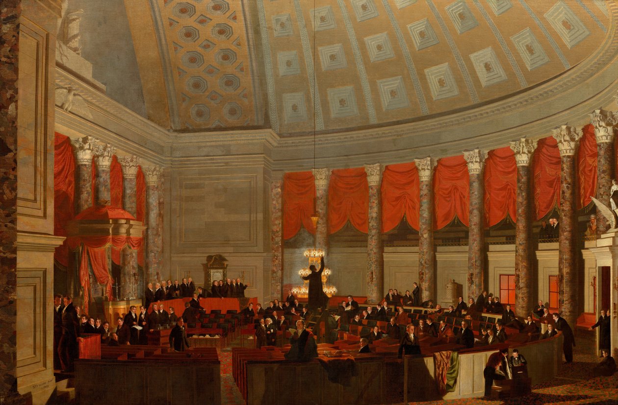 Repræsentanternes Hus, 1822, sandsynligvis omarbejdet 1823. af Samuel Finley Breese Morse