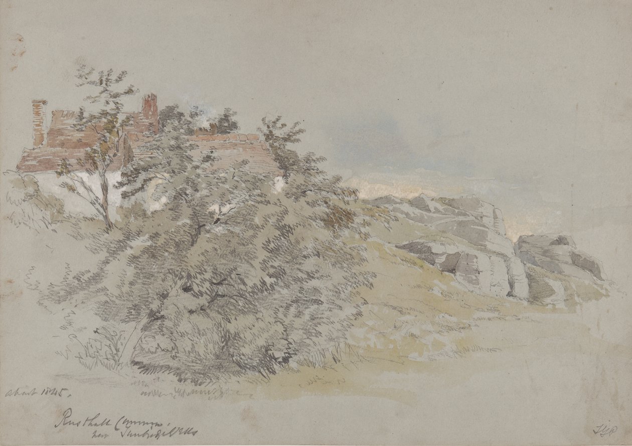 Rusthall Common, nær Tunbridge Wells, ca. 1845 (blyant, wc og gouache på papir) af Samuel Gillespie Prout