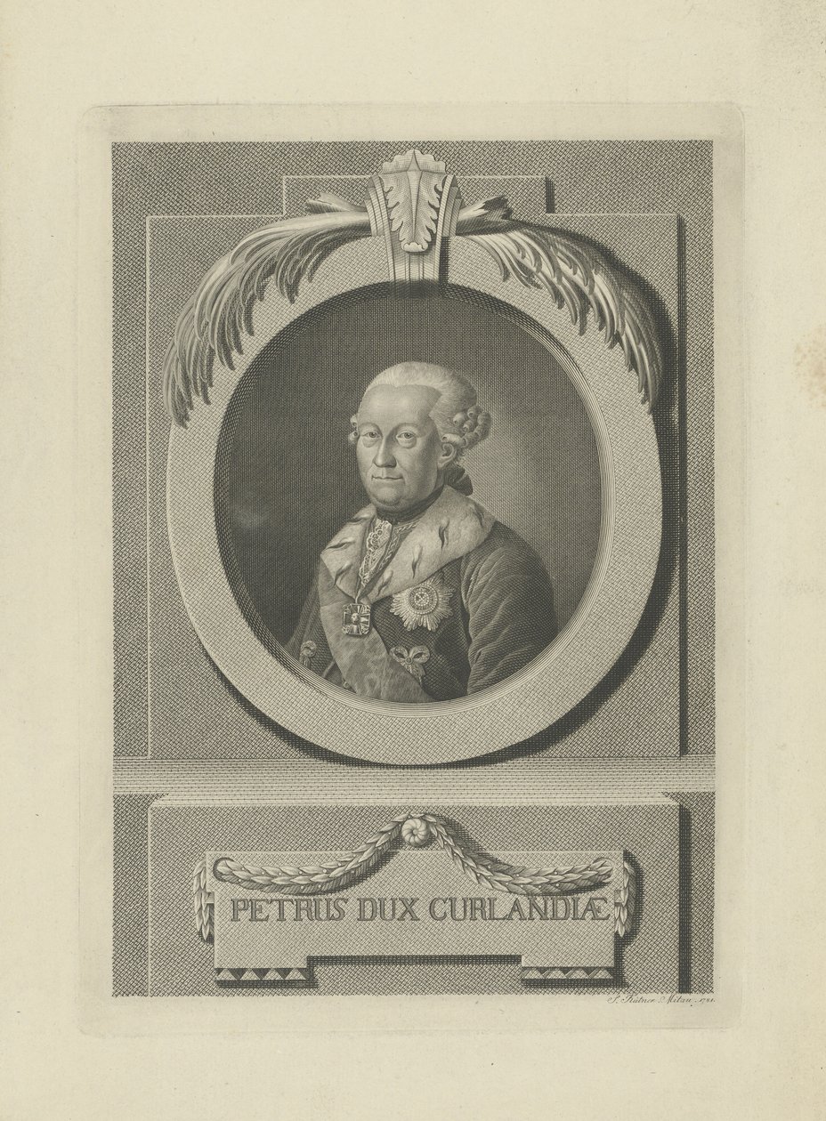 Peter von Biron 1724-1800, hertug af Kurland og Semigallia, 1781. af Samuel Gottlieb Kuetner