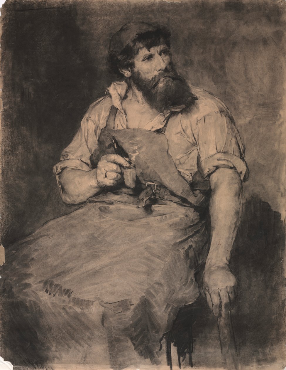 Smithy, studie for The Judgment, c.1883. af Samuel H. Crone