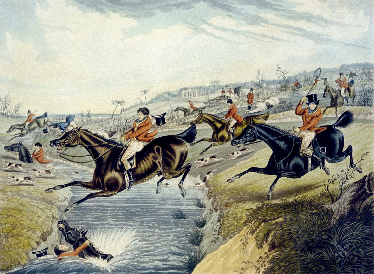 The Grand Leicestershire Fox Hunt, plade 2, graveret af Charles Hunt af Samuel Henry (after) Alken
