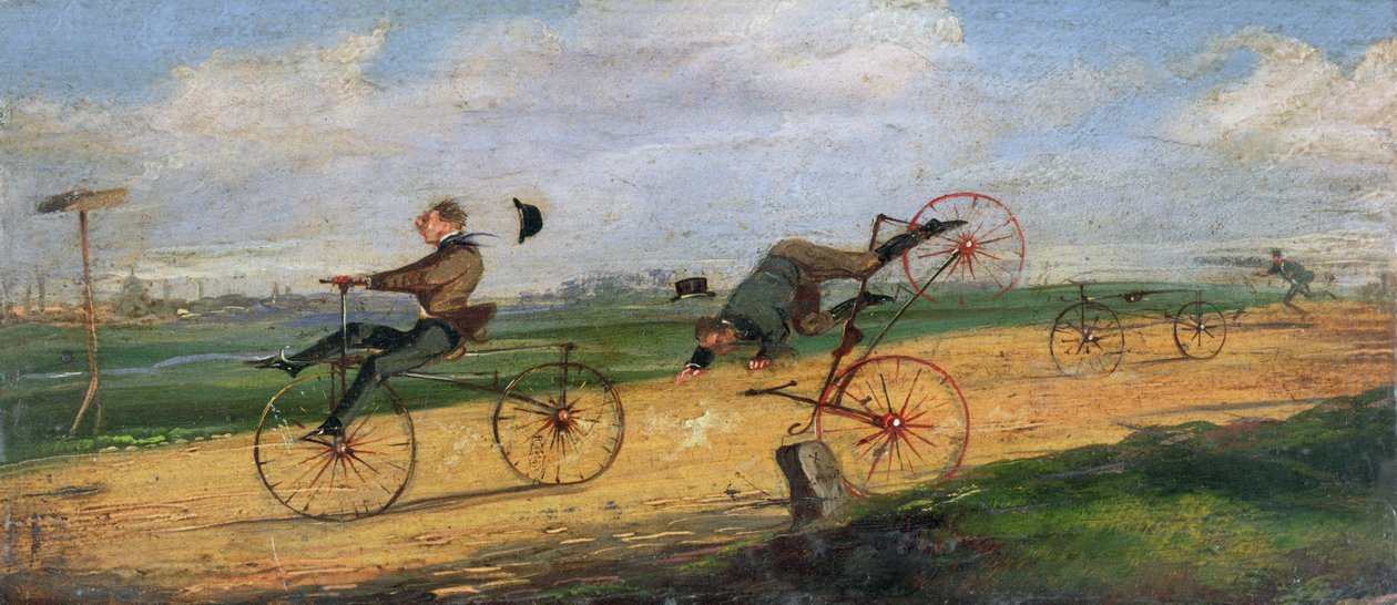 Et løb mellem Lallement Velocipedes, 1869 af Samuel Henry Alken