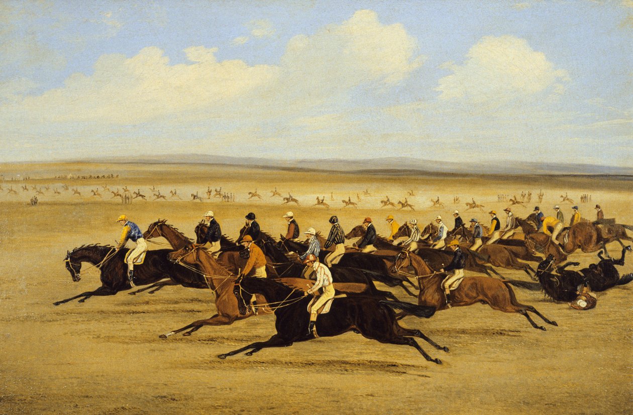 The 1850 Cambridgeshire Stakes: The Start (olie på lærred) (se også 266407) af Samuel Henry Alken