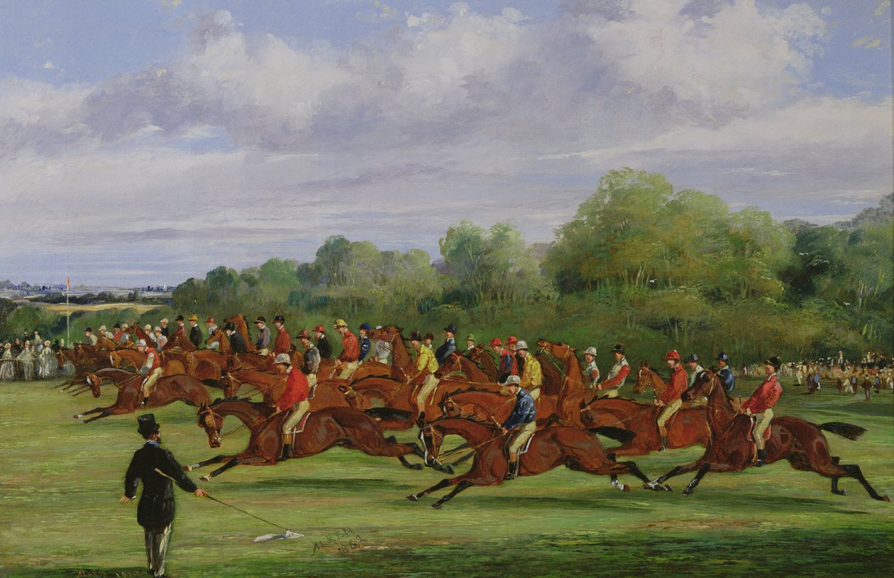 Starten på 1862-derbyet, 1862 (se 451913 for par) af Samuel Henry Alken