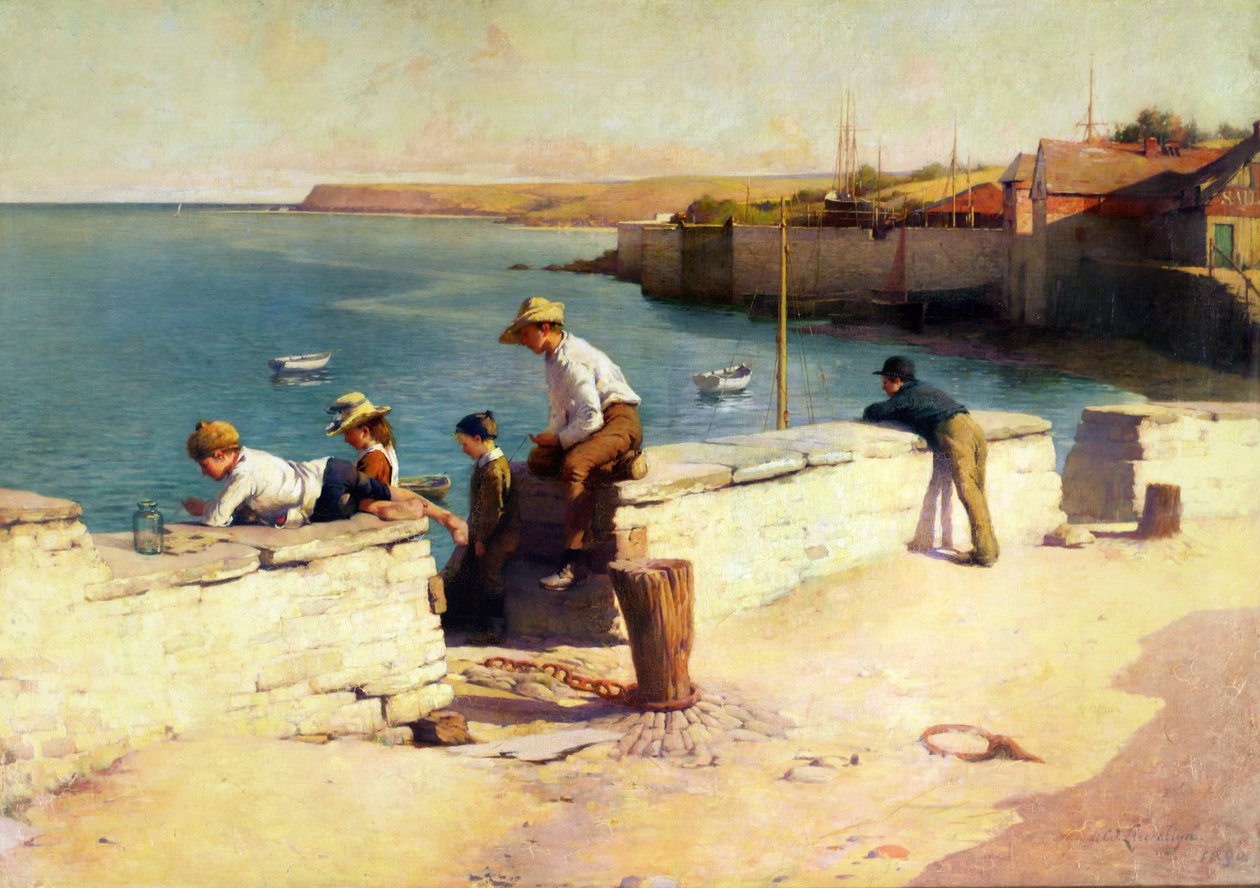 Aften i Padstow, 1890 af Samuel Henry William Llewelyn