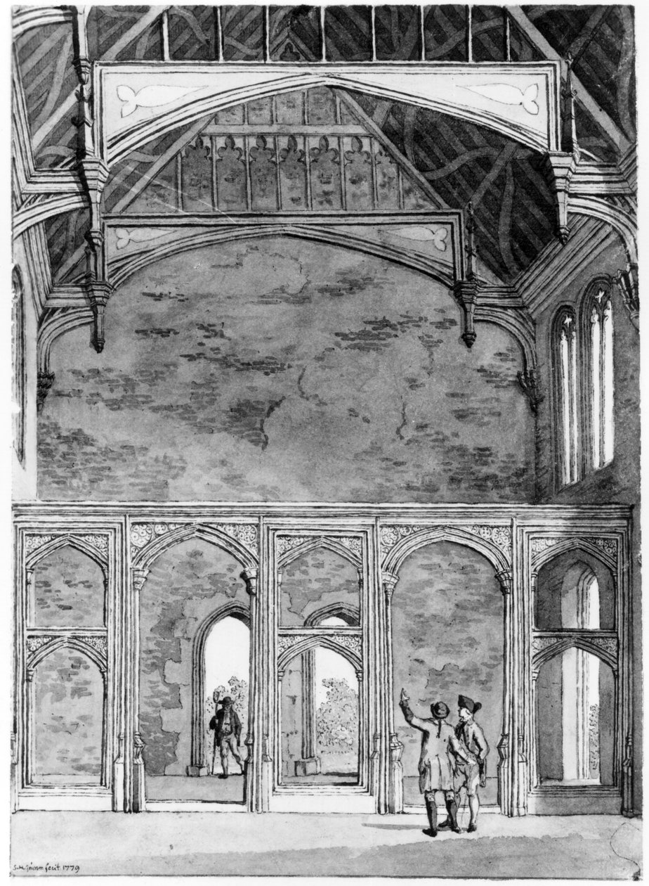 South West End af Great Hall at Eltham, 1779 af Samuel Hieronymous Grimm