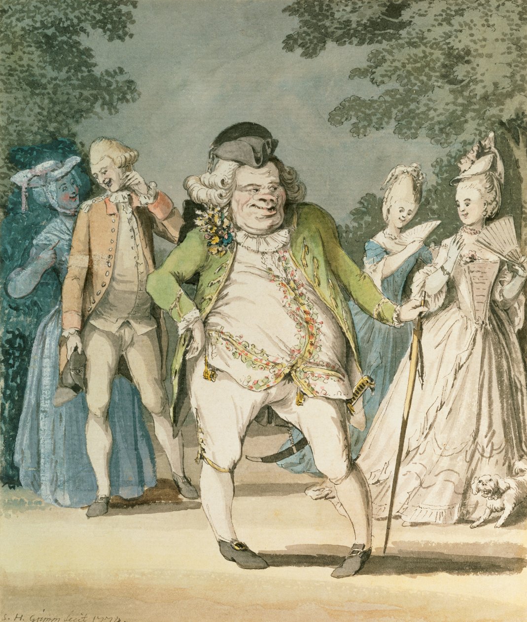 Makaronien, 1774 af Samuel Hieronymous Grimm