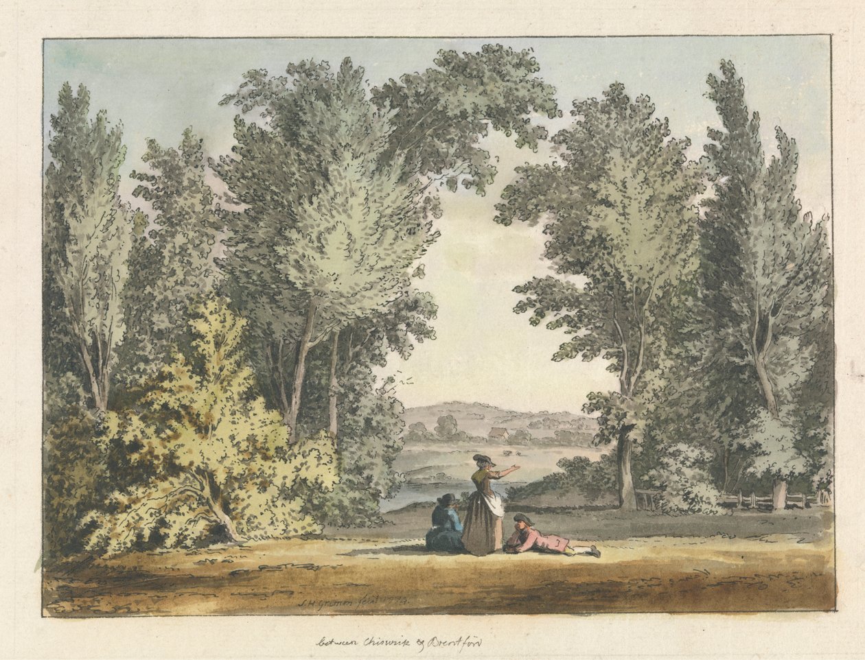 Mellem Chiswick og Brentford af Samuel Hieronymus Grimm
