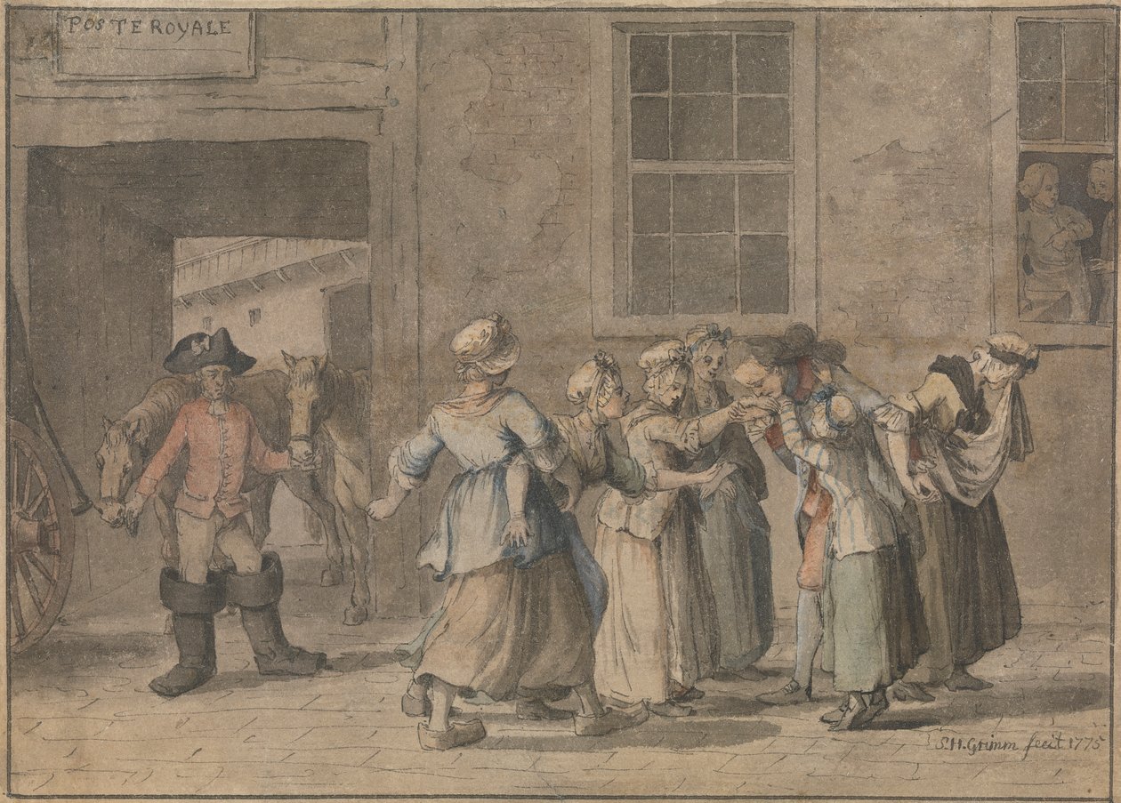 Afgang fra et fransk In: En Illustration til Sternes sentimentale rejse af Samuel Hieronymus Grimm