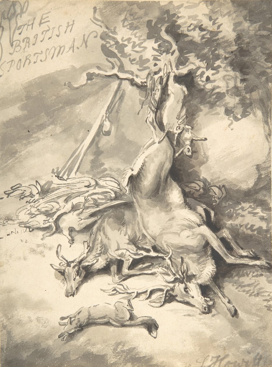 Design til frontispice af The British Sportsman, ca. 1812. af Samuel Howitt